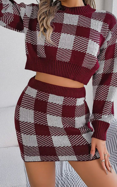Plaid Skirt Set