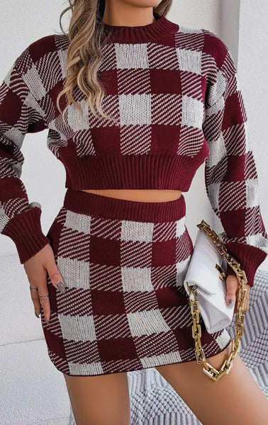 Plaid Skirt Set
